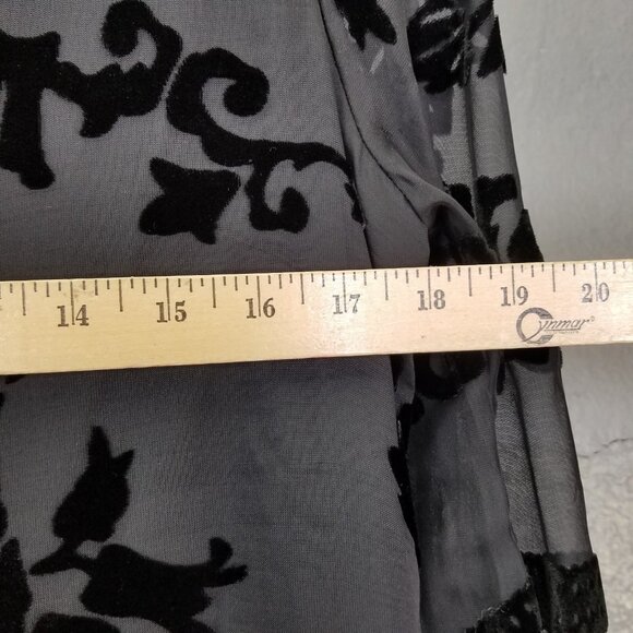 STARING AT STARS Mini Dress Sm Black Velvet Burnout Floral Sheer Net Lined Roses - Picture 13 of 13